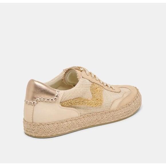 dolce vita Notice Espadrille Bead Sneakers Gold Multi Burlap 9.5 CREAM VNOTIC10 - Picture 5 of 7